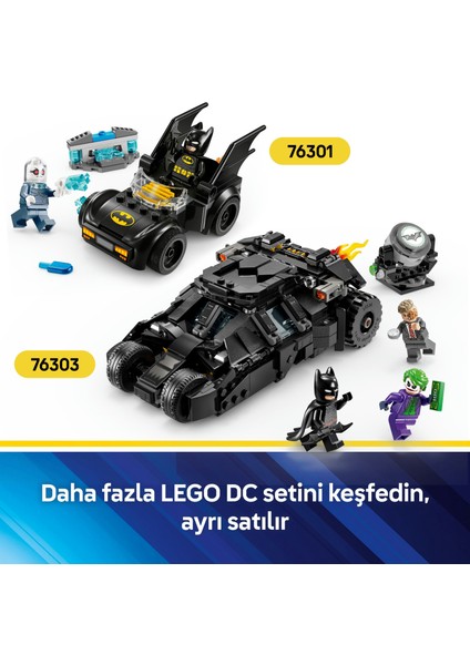 ® DC Batman™ Batman™ ve Batmobile™, Mr. Freeze™’e Karşı 76301 - 4 Yaş & Üzeri Çocuklar için Oyuncak Yapım Seti (63 Parça)