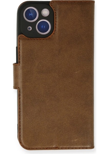 Bfs iPhone 14 Kılıf Trend S Plus Kapaklı Kılıf - Taba