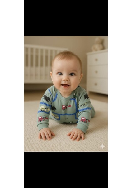 Araba Desenli Erkek Bebek Eşofman Takımı modelleri