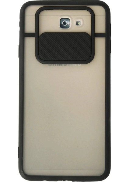 Bfs Samsung Galaxy J7 Prime Kılıf Palm Buzlu Kamera Sürgülü Silikon - Siyah