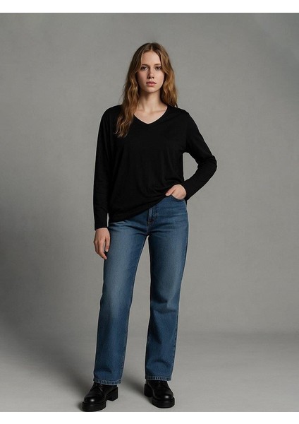 Ltb Pamara Kadın V Yaka Uzun Kollu T-Shirt