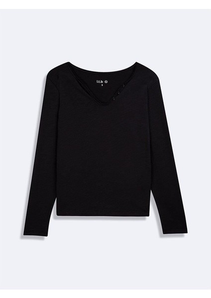 Ltb Renado Kadın V Yaka Uzun Kollu T-Shirt