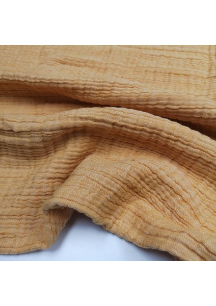 Dört Katlı Bürümcük Pamuk Müslin Kumaş | Iki Renkli: Hardal ve Natural fırsatları