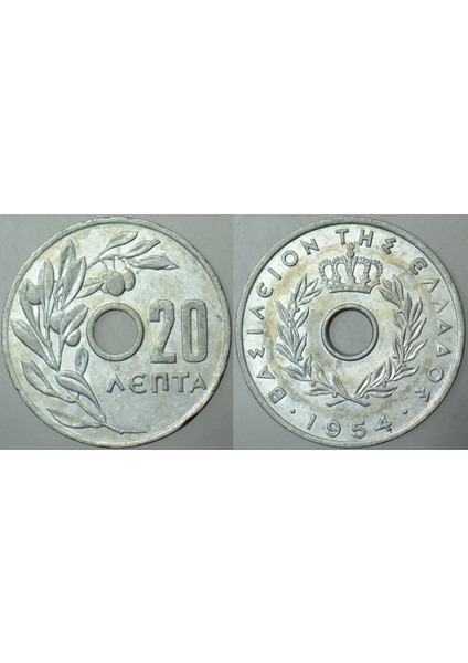 Yunanistan 20 Lepta 1954.