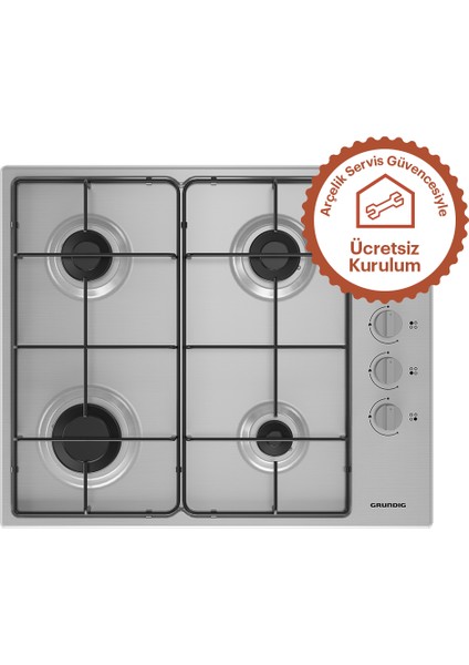 Gıgr 612403 x Gazlı Cam Tablalı Ocak