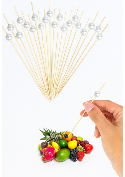 Incili Bambu Kokteyl Çubukları 12 cm 50 Adet fiyatları