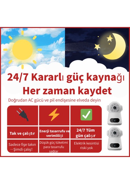 2'li Paket | Akıllı Wifi Güvenlik Kamerası | 1080P Full Hd | 360° Görüş Açısı | Gece Görüşü | Iki Yönlü Ses | Ses ve Işık Alarmı modelleri
