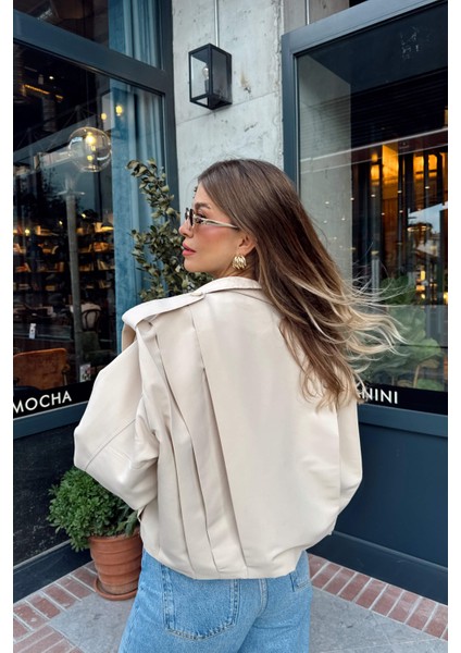 Taş Rengi Pile Detaylı Astarlı Ceket fiyatları