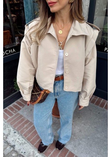 Taş Rengi Pile Detaylı Astarlı Ceket modelleri