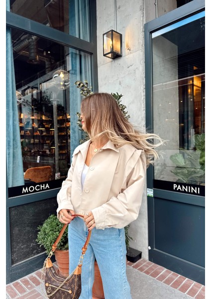 Taş Rengi Pile Detaylı Astarlı Ceket fırsatları