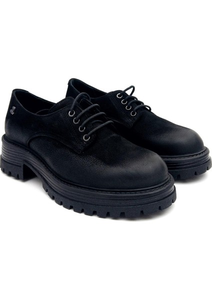2554601K Kadın Hakiki Deri Bağcıklı Kalın Taban Oxford Ayakkabı fırsatları