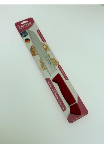 P-Design Solingen Rıtter Ekmek Bıçağı 19 cm Kırmızı Renk