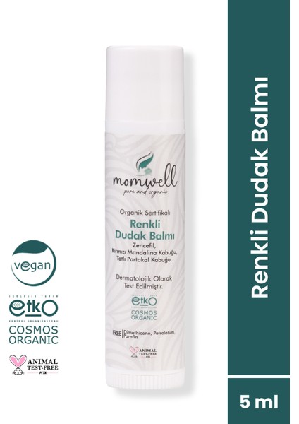 Organik Renkli Dudak Balmı 5ml