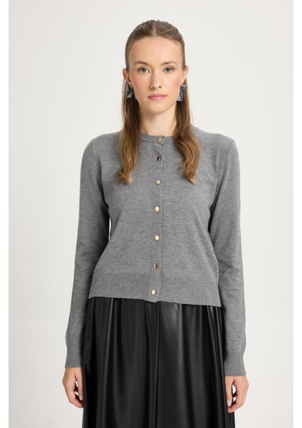 Düğmeli Triko Hırka Antrasit fiyatları