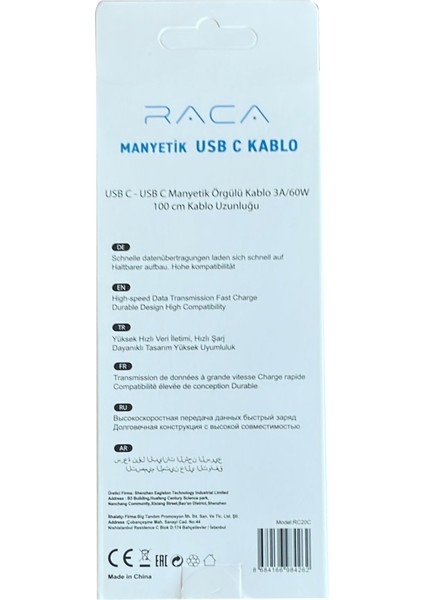 60W Hızlı Şarj Kablosu Type-C- Type-C Örgülü Manyetik Şarj Kablosu | 1 Metre | Siyah indirimleri