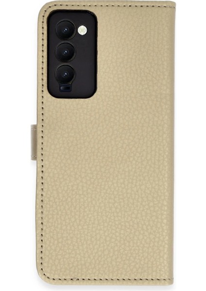 Bfs Tecno Camon 18 Kılıf Trend S Plus Kapaklı Kılıf - Gold