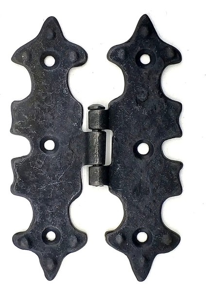 Antika Tarz Dekoratif Pirinç Lale Menteşe - 104X77 Mm, Oksit