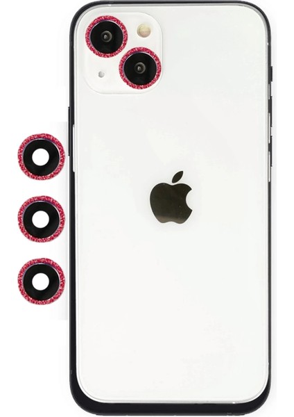 Bfs iPhone 14 Shine Kamera Lens - Kırmızı