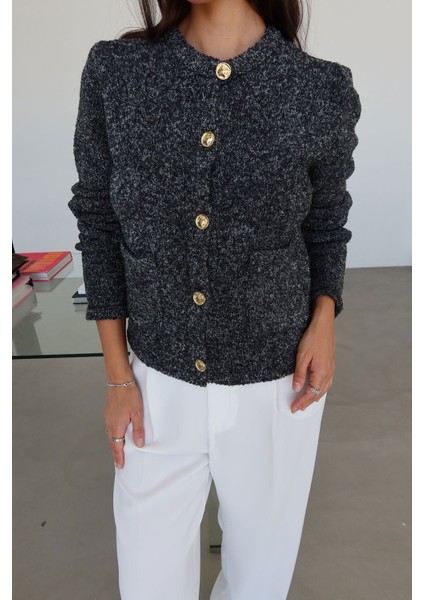 Çift Cepli Buklet Düğmeli Hırka fırsatları