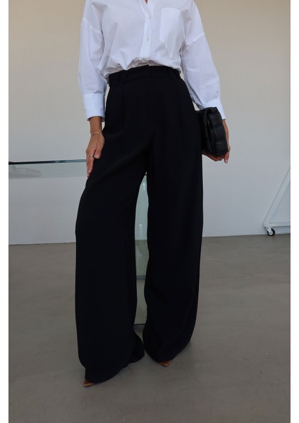 Çift Pileli Geniş Paça Palazzo Pantolon fiyatları