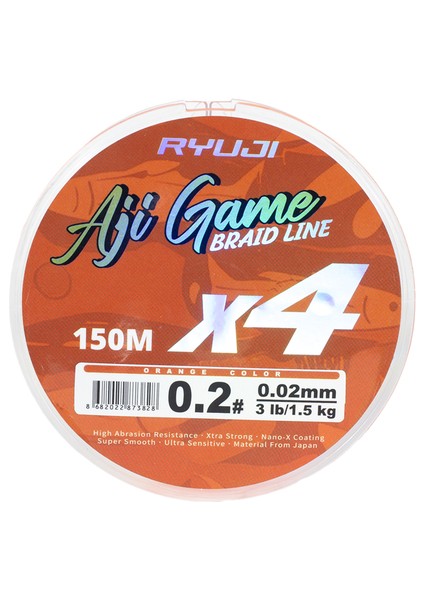Aji Game 4x 150M Orange (Turuncu) Ip Misina