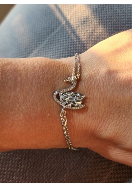 925 Ayar Gümüş Kuğu Bileklik