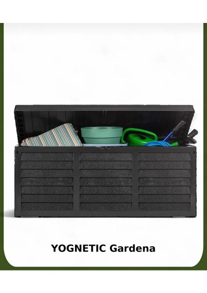 Yognetıc Gardena 320L Tekerlekli, Kilitlenebilir Bahçe Sandığı | Dayanıklı Outdoor Depolama Kutusu