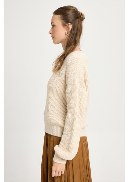 Kadın Taş Inci Detaylı Triko Kazak 30035 fiyatları