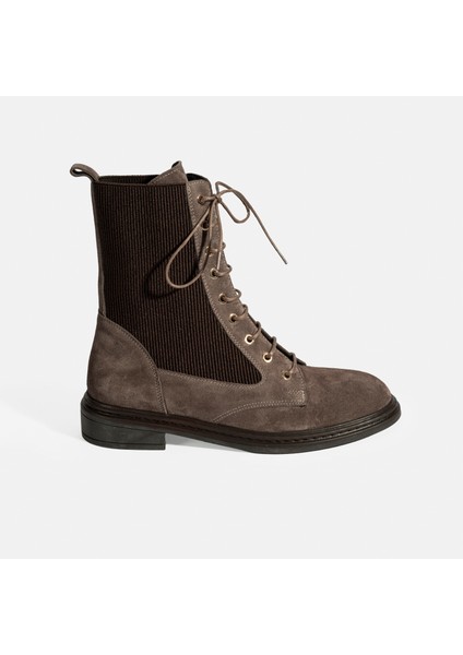 Kadın Vizon Lastik Detaylı Bağcıklı Süet Postal Bot fiyatları