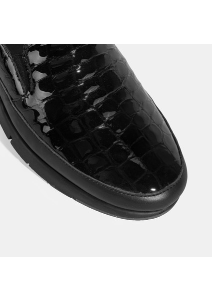 Kadın Siyah Kroko Baskılı Desacomfort Deri Ayakkabı fırsatları