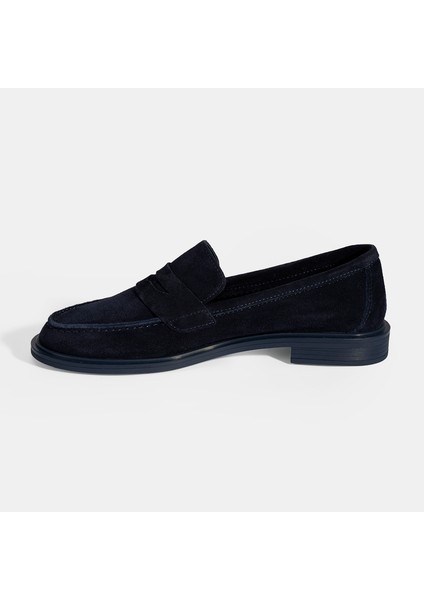 Kadın Lacivert Süet Loafer modelleri