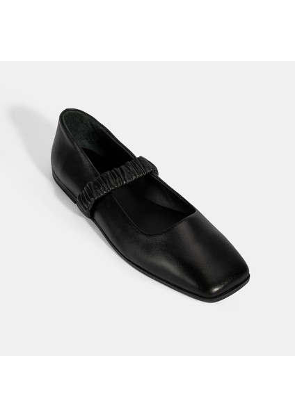 Kadın Siyah Mary Jane Deri Babet indirimleri