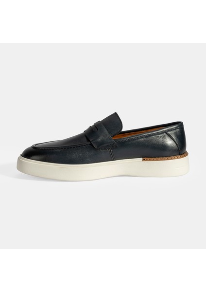 Erkek Lacivert Deri Loafer modelleri