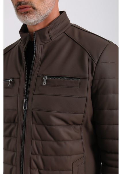 Leandro Erkek Şişme Deri Mont indirimleri