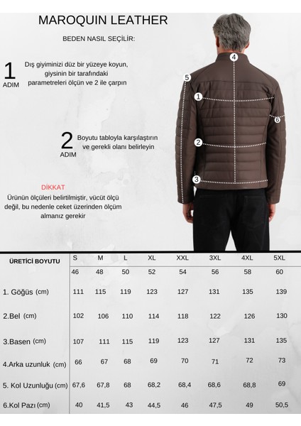 Leandro Erkek Şişme Deri Mont