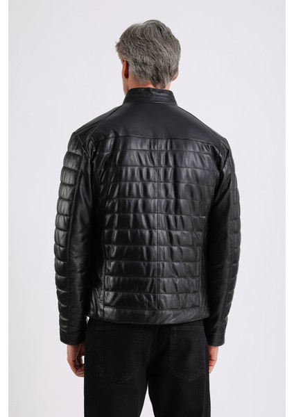 Leandro Erkek Şişme Deri Mont