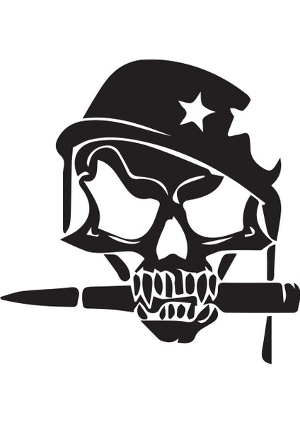 Asker Kurukafa Oto Özel Yeni Sticker 30 x 30 cm