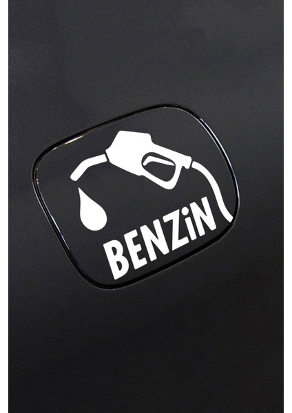 Oto Yakıt Depo Kapağı Özel Yeni Sticker Beyaz 12 cm