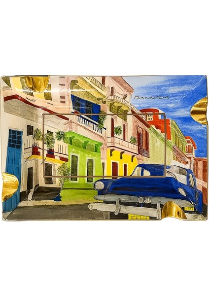 Küba Desenli Porselen Dörtlü Puro Küllüğü fiyatları