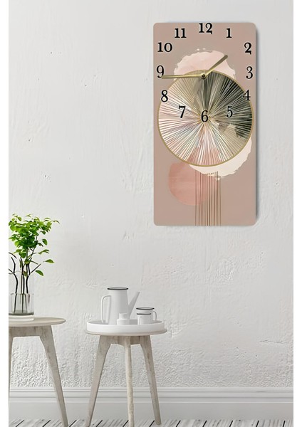 Mdf Dikdörtgen Modern Desenli Duvar Saati – 30X60 cm Uv Baskı– USD087