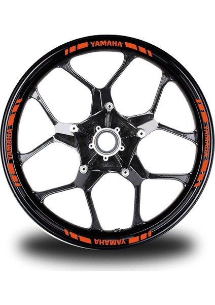 Yamaha Yazılı Kısa Dış Şerit 16'lı Tek Renk Jant Sticker Modeli
