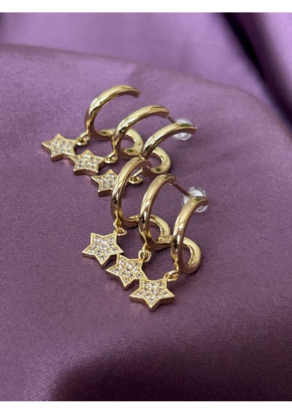 Üçlü Görünümlü Yıldız Çelik Küpe fiyatları