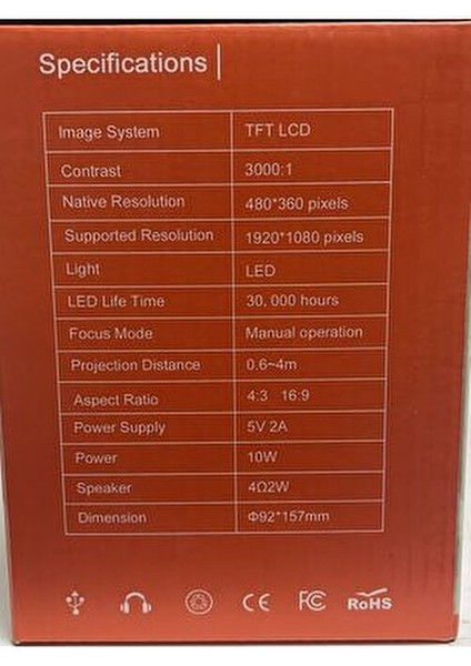 Mini Projeksiyon Çocuk Odası-Ev-Ofis Kullanım Mini Projektor 480*360 Pixels indirimleri