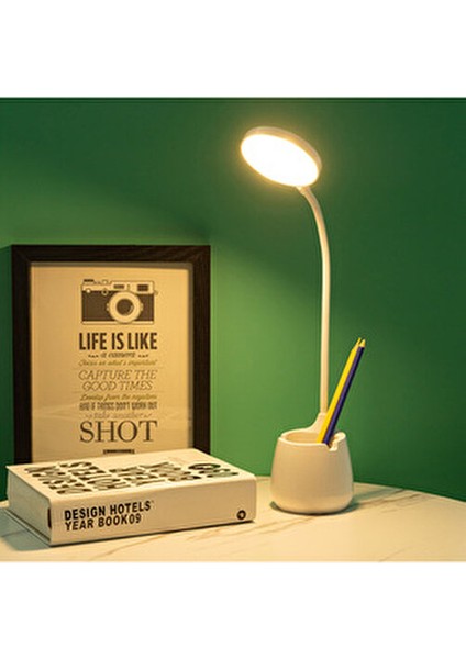 44 Kalemlikli Ders Çalışma Masa Aydınlatması MOL1916 Beyaz Renk Değiştirme Kablosuz -Şarj Edilebili modelleri