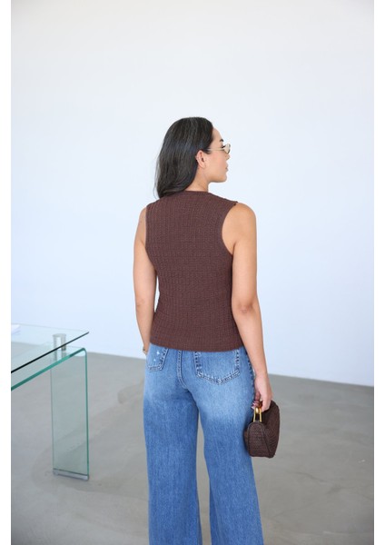 V Yaka Gold Düğmeli Yelek modelleri