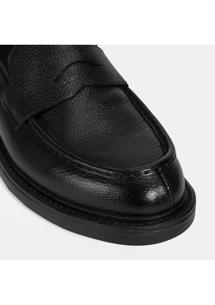 Erkek Siyah Deri Loafer