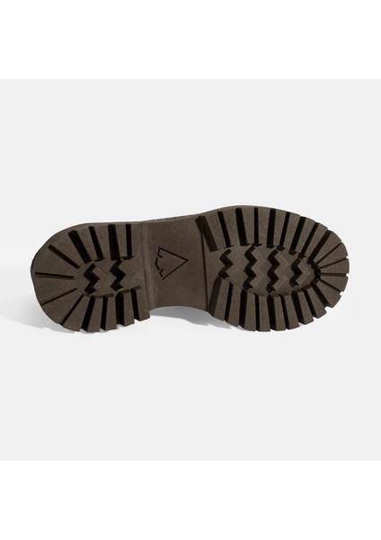 Kadın Kahve Kroko Basklı Deri Loafer fırsatları