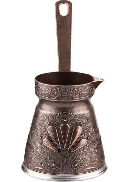 Cezpot Istiridye Desenli Döküm Cezve Büyük Boy 6 Kişilik- Mıknatıslı Ocaklara Uyumlu