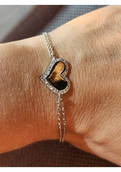 925 Ayar Gümüş Kalp Bileklik