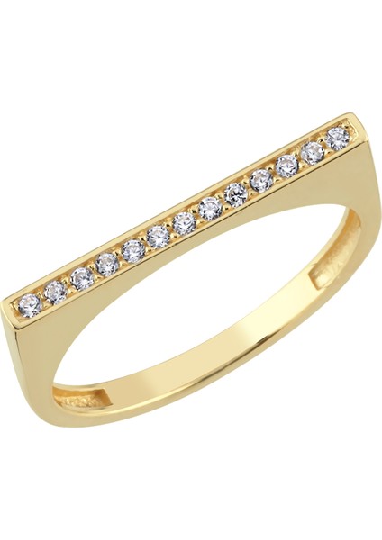 Altın Köşeli Sırataşlı Yüzük